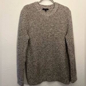 Banana Republic Men’s M Fisherman Sweater Cotton Wool Blend Marled Brown Heavy